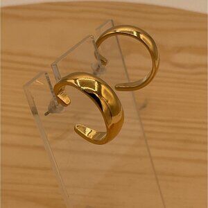 Gold-Tone Minimalist Hoop Post Back Earrings